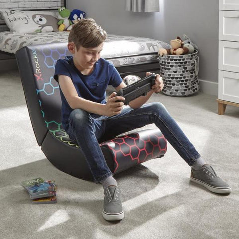 X Rocker Neo Hex Edition Sedia da gioco per console Sedia imbottita tappezzata Nero