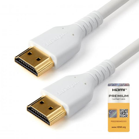 STARTECH CAVO PREMIUM HDMI AD ALTA VELOCITA' 4K 60Hz CON ETHERNET MASCHIO/MASCHIO CON FIBRA ARAMIDICA RINFORZATA 2 MT BIANCO