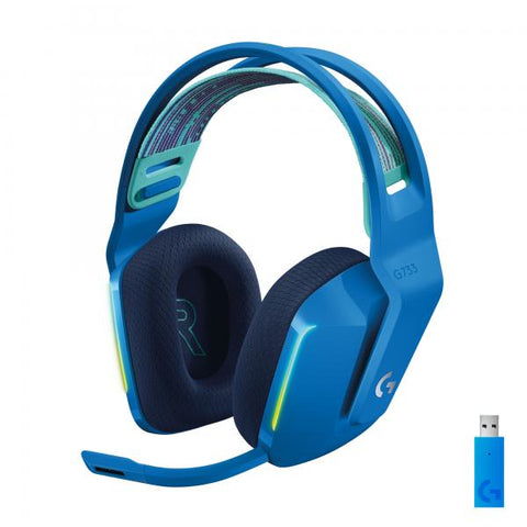 Logitech G G733 Wireless Headset Cuffia Padiglione auricolare Blu