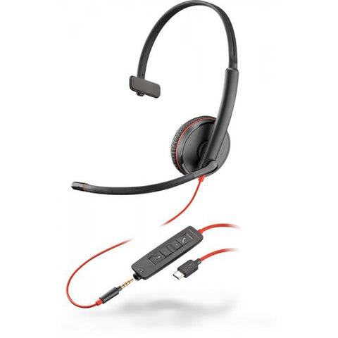 POLY Blackwire C3215 Cuffia Padiglione auricolare Connettore 3.5 mm USB tipo-C Nero