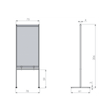 Nobo 1915558 bacheca magnetiche e accessori Grigio, Trasparente (Nobo 1915558 Premium Plus Clear PVC Free Standing Protective Divider Screen 780x2060mm)