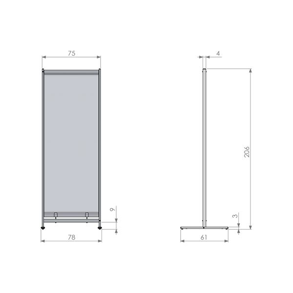 Nobo 1915552 bacheca magnetiche e accessori Grigio, Translucent (Nobo 1915552 Premium Plus Clear PVC Free Standing Protective Room Divider Screen 780x2060mm)