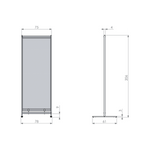 Nobo 1915552 bacheca magnetiche e accessori Grigio, Translucent (Nobo 1915552 Premium Plus Clear PVC Free Standing Protective Room Divider Screen 780x2060mm)