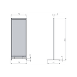 Nobo 1915552 bacheca magnetiche e accessori Grigio, Translucent (Nobo 1915552 Premium Plus Clear PVC Free Standing Protective Room Divider Screen 780x2060mm)