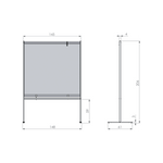 Nobo 1915551 bacheca magnetiche e accessori Grigio, Trasparente (Nobo 1915551 Premium Plus Clear PVC Free Standing Protective Divider Screen 1480x2060mm)