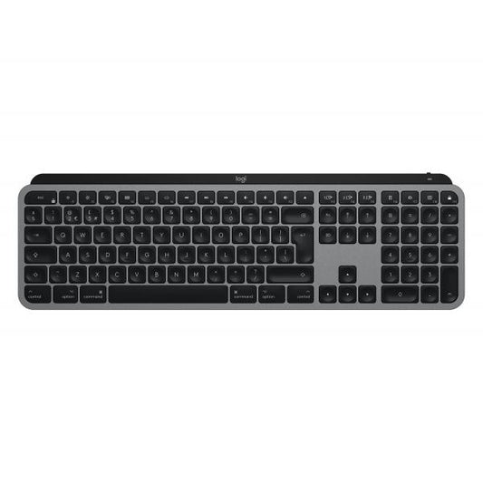 LOGITECH MX KEYS TASTIERA WIRELESS PER MAC DIGITAZIONE TATTILE TASTI RETROILLUMINATI A LED USB-C STRUTTURA METALLICA GRIGIO