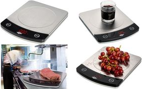 WEDO Elektronische Universalwaage Profi Steel Tragkraft: 10 kg, Farbe: silber/schwarz, LCD-Display, - 1 Stck (48 110054)
