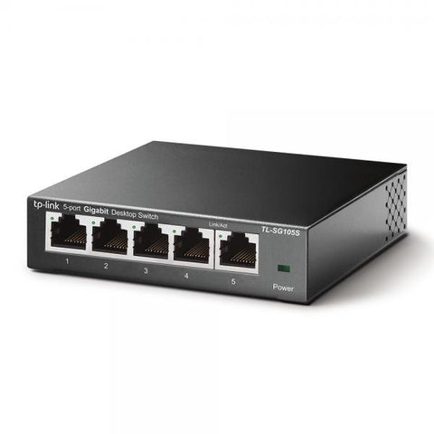 TP-LINK TL-SG105S SWITCH 5 PORTE GIGABIT ETHERNET NON GESTITO IN METALLO DESKTOP NERO