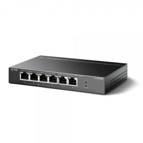 TP-Link Switch desktop 6 port 10/100Mbps con 4 porte PoE+ TL-SF1006P