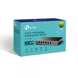 TP-Link Switch desktop 6 port 10/100Mbps con 4 porte PoE+ TL-SF1006P