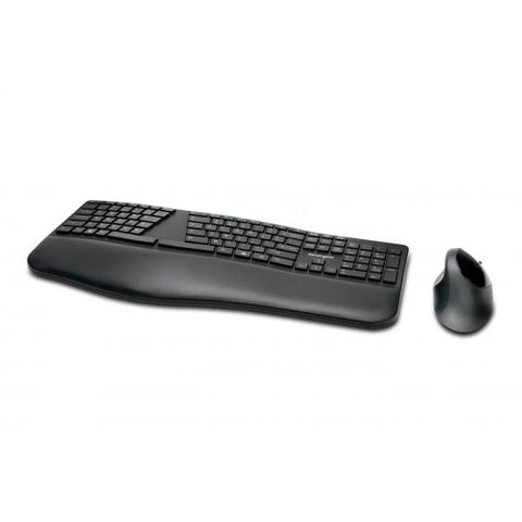 KENSINGTON PRO FIT ERGO WIRELESS KEYBOARD AND MOUSE SET TASTIERA + MOUSE 16.000DPI SENZA FILI BLUETOOTH 4.0 2.4 GHZ NERO