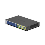 NETGEAR GS516PP Non gestito Gigabit Ethernet [10/100/1000] Supporto Power over Ethernet [PoE] Blu, Grigio (NETGEAR GS516PP - Switch - unmanaged - 16 x 10/100/1000 [PoE+] - desktop, montabile su rack