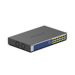 NETGEAR GS516PP Non gestito Gigabit Ethernet [10/100/1000] Supporto Power over Ethernet [PoE] Blu, Grigio (NETGEAR GS516PP - Switch - unmanaged - 16 x 10/100/1000 [PoE+] - desktop, montabile su rack