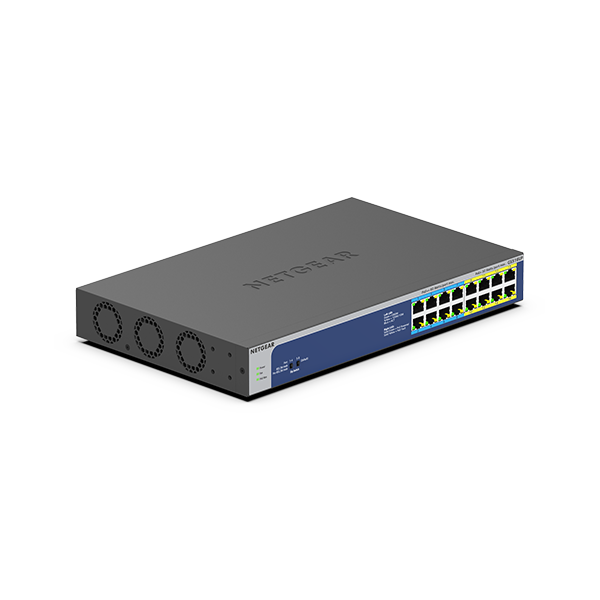 NETGEAR GS516UP Non gestito Gigabit Ethernet [10/100/1000] Supporto Power over Ethernet [PoE] Grigio (16-PORT GB UNMGD POE ++ SWITCH - 380 WATT ULTRA60)
