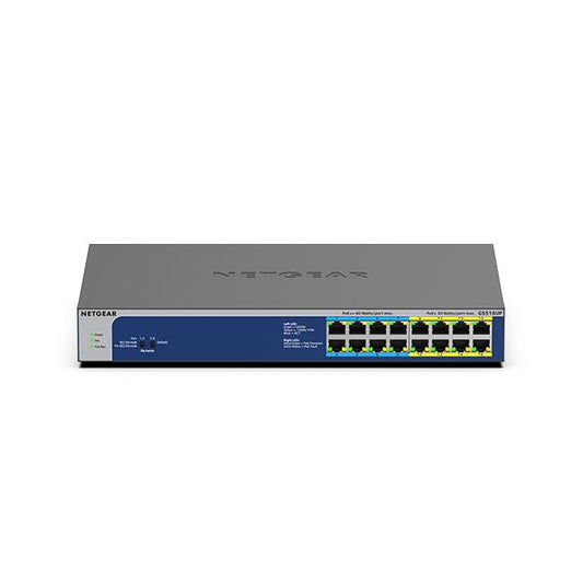 NETGEAR GS516UP Non gestito Gigabit Ethernet [10/100/1000] Supporto Power over Ethernet [PoE] Grigio (16-PORT GB UNMGD POE ++ SWITCH - 380 WATT ULTRA60)