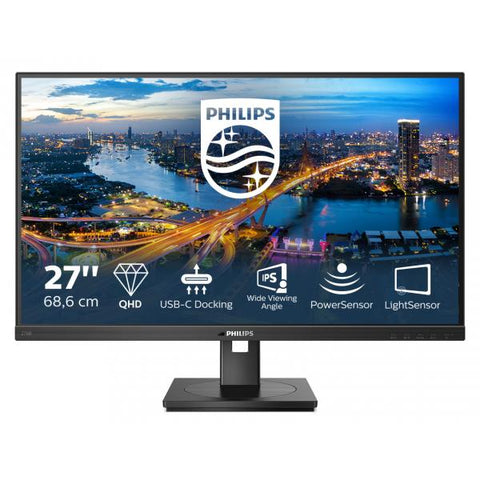 Monitor Philips 276B1/00 para PC, 68,6 cm [27], 2560 x 1440 píxeles, Full HD, LED, negro (Philips 276B1 - Monitor LED - 27" - 2560 x 1440 QHD a 75 Hz - IPS - 350 cd/m² - 1000:1 - 4 ms - 2xHDMI, DisplayPort, USB-