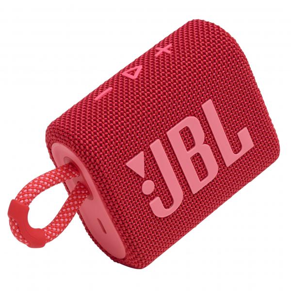 JBL GO 3 SPEAKER BLUETOOTH PORTATILE CASSA ALTOPARLANTE WIRELESS CON DESIGN COMPATTO RESISTENTE AD ACQUA E POLVERE IPX67 FINO A 5h DI AUTONOMIA USB ROSSO