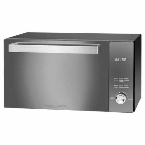 ProfiCook PC-MWG 1204 Superficie piana Microonde con grill 23 L 800 W Specchio, Acciaio inossidabile