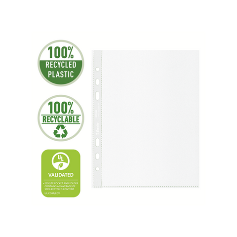 ESSELTE OFFICE BUSTE CON FORATURA UNIVERSALE IN PP RICICLATO 210X150 mm A5 TRASPARENTE CONF 100 Pz.