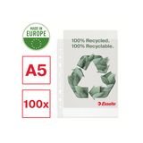 ESSELTE OFFICE BUSTE CON FORATURA UNIVERSALE IN PP RICICLATO 210X150 mm A5 TRASPARENTE CONF 100 Pz.