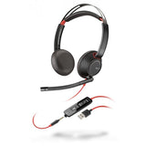 POLY Blackwire C5220 Cuffia Padiglione auricolare Connettore 3.5 mm USB tipo A Nero, Rosso