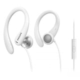 PHILIPS AURICOLARI SPORTIVI CON MICROFONO IPX2 JACK 3.5MM BIANCO