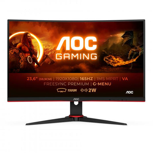 AOC G2 C24G2AE/BK monitor piatto per PC 59,9 cm (23.6") 1920 x 1080 Pixel Full HD LED Nero, Rosso