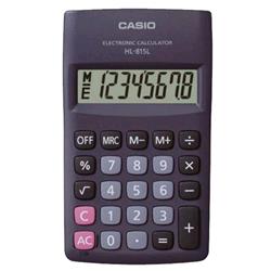 CASIO HL-815L CALCOLATRICE TASCABILE 8 CIFRE ALIMENATZIONE BATTERIA COLORE NERO
