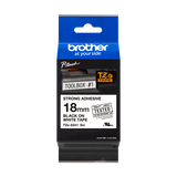 BROTHER TZES241 NASTRO ADESIVO PER STAMPANTI TERMICHE BROTHER 18MM X 8MT COLORE BIANCO STAMPA NERO