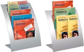 kerkmann Tisch-Prospekthalter Varia, DIN A4 hoch, 5 Fcher alusilber, aus pulverbeschichtetem Stahl, leicht gewlbter - 1 Stck (6506)