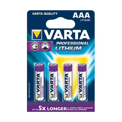 VARTA PROFESSIONAL LITHIUM AAA BATTERIE AL LITIO MINI STILO 1.5 V CONF. 4 Pz.