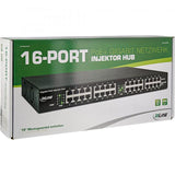 InLine , PoE+ Gigabit Network Injector Hub 16 Port (16x PoE+), 1GBit/s, 19"