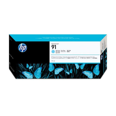 HP Cartuccia di inchiostro pigmentato ciano chiaro originale DesignJet 91 da 775 ml