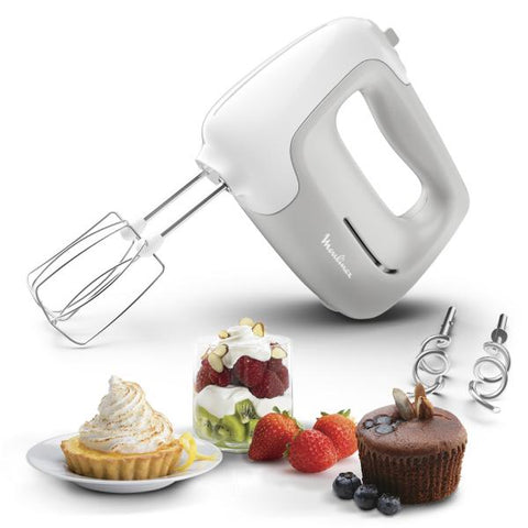MOULINEX HM450 PREPMIX SBATTITORE ELETTRICO POTENZA DI 450 W 5 VELOCIT REGOLABILI E UN PULSANTE TURBO 2 LAME IN ACCIAIO INOX 2 GANCI IMPASTATORI UTILIZZO CONFORTEVOLE BIANCO E GRIGIO