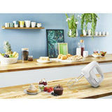 MOULINEX HM450 PREPMIX SBATTITORE ELETTRICO POTENZA DI 450 W 5 VELOCIT REGOLABILI E UN PULSANTE TURBO 2 LAME IN ACCIAIO INOX 2 GANCI IMPASTATORI UTILIZZO CONFORTEVOLE BIANCO E GRIGIO