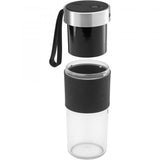 WMF KITCHENminis Mix on the Go 0,3 L Sbattitore con base 50 W Nero, Acciaio inossidabile, Trasparente