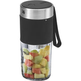 WMF KITCHENminis Mix on the Go 0,3 L Sbattitore con base 50 W Nero, Acciaio inossidabile, Trasparente