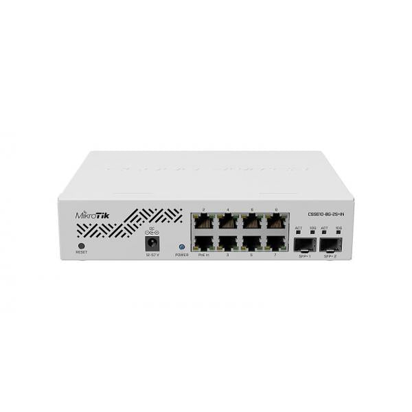Mikrotik CSS610-8G-2S+IN switch di rete Gigabit Ethernet [10/100/1000] Supporto Power over Ethernet [PoE] Bianco (MikroTik CSS610 Desktop Smart Switch - CSS610-8G-2S+IN [UK PSU])