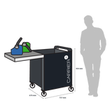 LocknCharge Carrier 30 Carrello per la gestione dei dispositivi portatili Nero, Blu, Verde, Metallico (Carrier 30 Mk5 Cart for Devices less than 13in - UK)