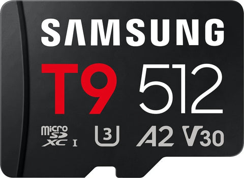 Samsung T9 microSDXC Speicherkarte 512 GB UHS-I bis 200 MB/s Lesen/130 MB/s Schreiben (MB-MH512T/WW)