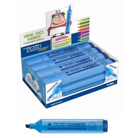 FILA EVIDENZIATORE TRATTO VIDEO AZZURRO 12 Pz