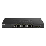 D-Link DXS-1210-28T switch di rete Gestito L2/L3 10G Ethernet [100/1000/10000] 1U Nero (D-Link DXS 1210-28T - Switch - smart - 24 x 10GBase-T + 4 x 25 Gigabit SFP28 - rack-mountable)