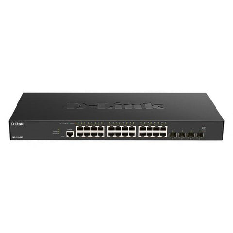 D-Link DXS-1210-28T switch di rete Gestito L2/L3 10G Ethernet [100/1000/10000] 1U Nero (D-Link DXS 1210-28T - Switch - smart - 24 x 10GBase-T + 4 x 25 Gigabit SFP28 - rack-mountable)