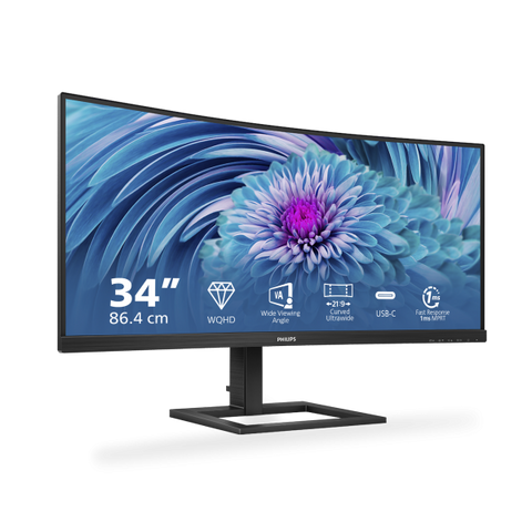 Philips E Line 346E2CUAE/00 Monitor PC 86,4 cm (34") 3440 x 1440 Pixel Wide Quad HD+ LCD Nero