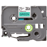 BROTHER TZE741 NASTRO PER STAMPANTE A TRASFERIMENTO TERMICO 18MMx8MT COLORE VERDE STAMPA NERO