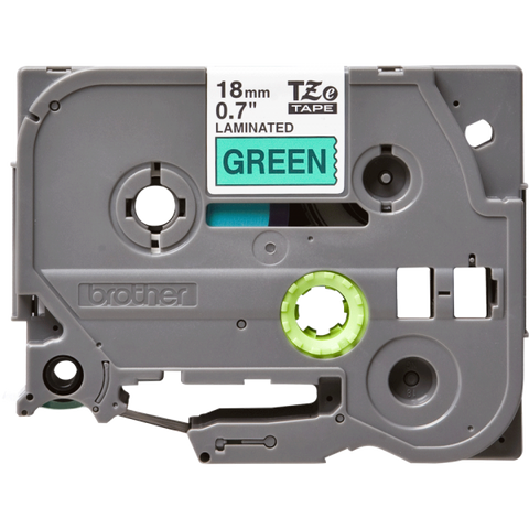 BROTHER TZE741 NASTRO PER STAMPANTE A TRASFERIMENTO TERMICO 18MMx8MT COLORE VERDE STAMPA NERO