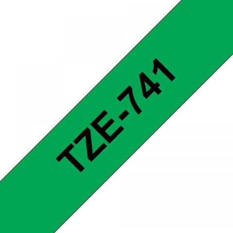BROTHER TZE741 NASTRO PER STAMPANTE A TRASFERIMENTO TERMICO 18MMx8MT COLORE VERDE STAMPA NERO
