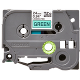 BROTHER TZE751 NASTRO PER ETICHETTATRICE 24MM COLORE GREEN STAMPA BLACK