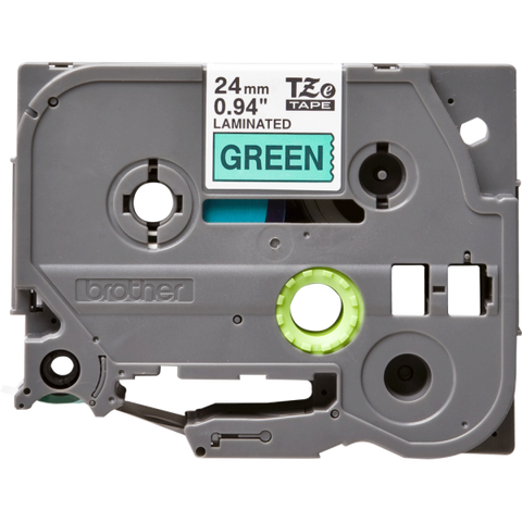 BROTHER TZE751 NASTRO PER ETICHETTATRICE 24MM COLORE GREEN STAMPA BLACK