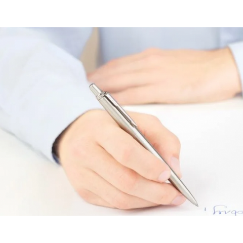 PARKER JOTTER DUO SET CON PENNA A SFERA E PORTAMINE IN ACCIAIO CON FINITURE CROMATE INCHIOSTRO BLU CONFEZIONE REGALO